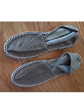 maison scotch canvas striped shoes espadrilles, Size 10